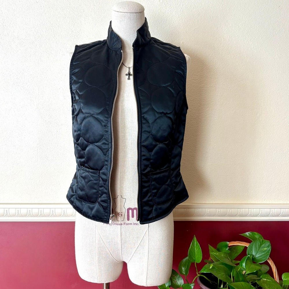 Vintage Guess Jeans Black Quilted Vest S 90s USA Streetwear Matrixcore Cyberpunk